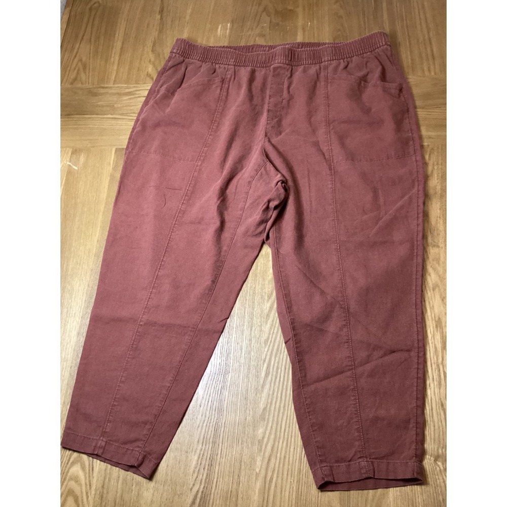 Old Navy Linen Crop Pant Root Beer Plus Size 2X
